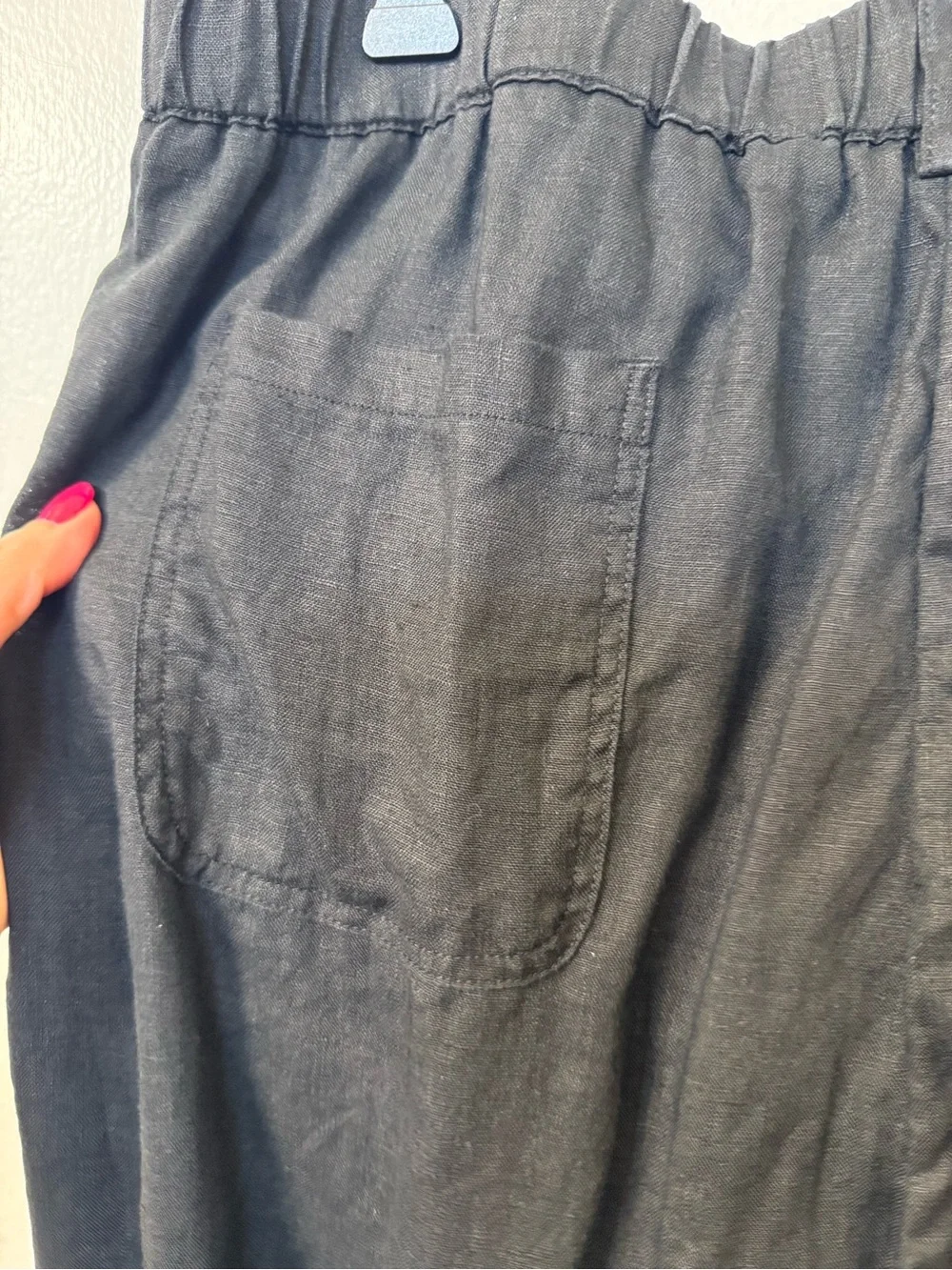 Quince Black Wide-Leg High-Waist Pants European 100% Linen